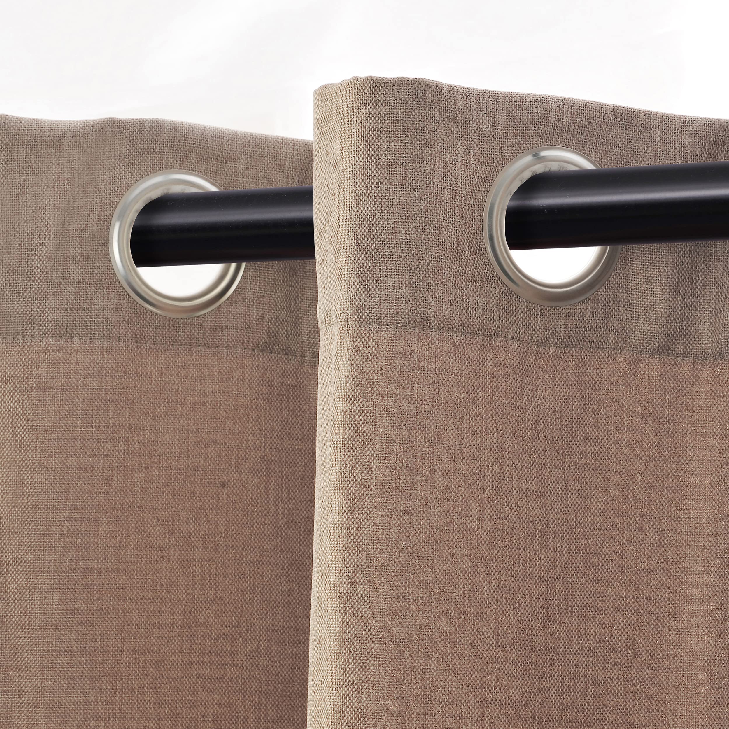 Premium Blackout Curtains for Bedroom & Living Room - Thermal Insulated Room Darkening Drapes, Sun Blocking Window Treatments, Set of 2 (42x63 Inches), Linen Pattern - Perfect for Home Theater, Nursery & Light Sleepers