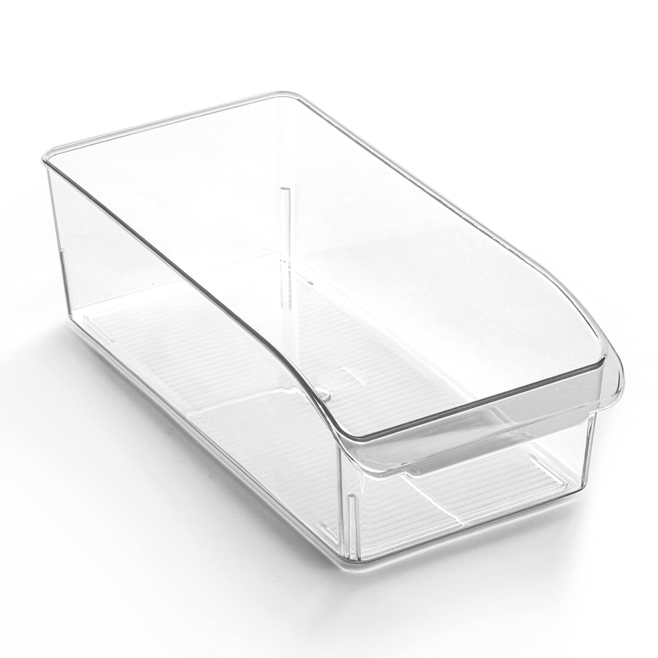 BINO Plastic Storage Bins Small - The Curve Collection | Multi-Purpose Organizer Bins for Kitchen, Pantry & Home | Space-Saving Fridge & Cabinet Storage Containers | Perfect for Food, Toys & Office Supplies Organization