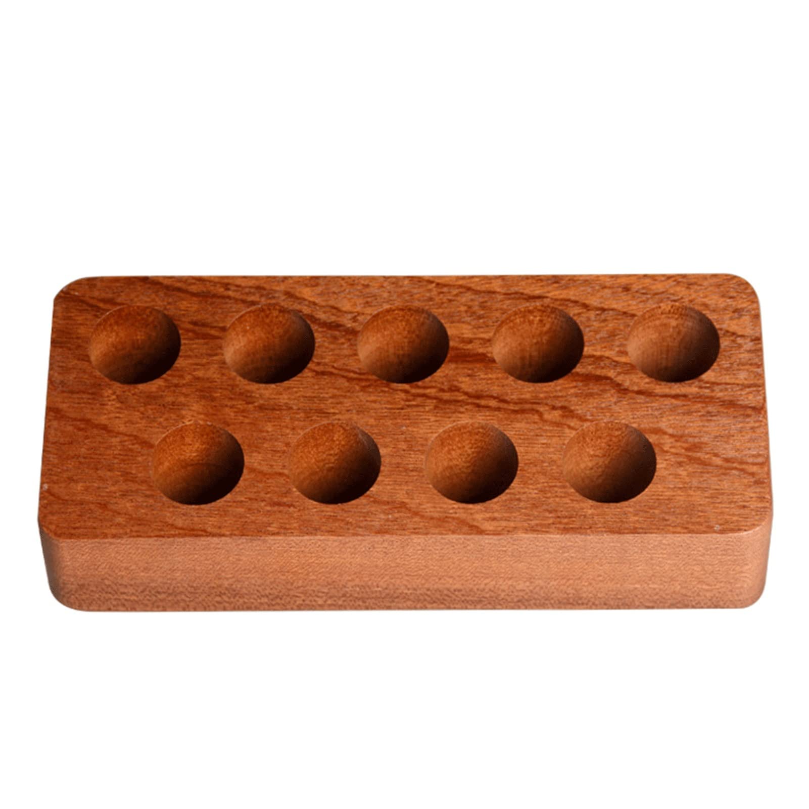 NesRabbit 9-Slot Wooden Essential Oil Holder Stand - Natural Wood Storage Case & Display Rack for Aromatherapy Oils - Perfect for Home Organization, Spa Decor, and Retail Shop Display