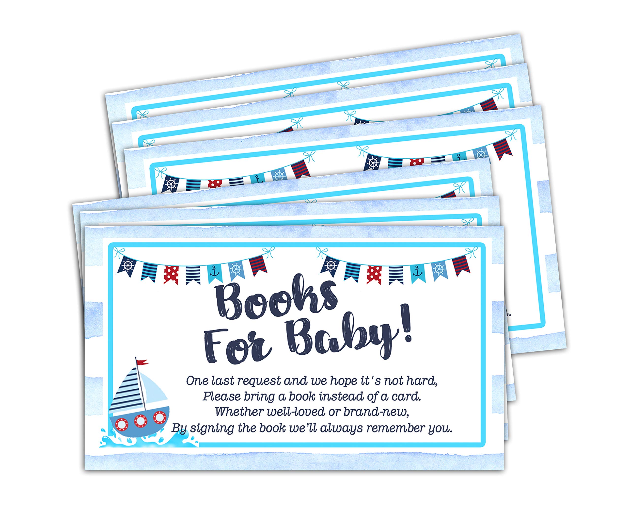 40-Piece Nautical Baby Shower Book Inserts Set - Perfect for Baby Showers, Birthdays & Nursery Decor | Gender Neutral Ocean-Themed Party Favors