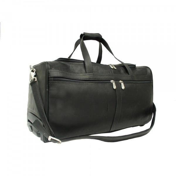 Premium Genuine Leather Rolling Duffel Bag for Travel & Gym - Stylish Carry-On Luggage with Wheels for Men & Women