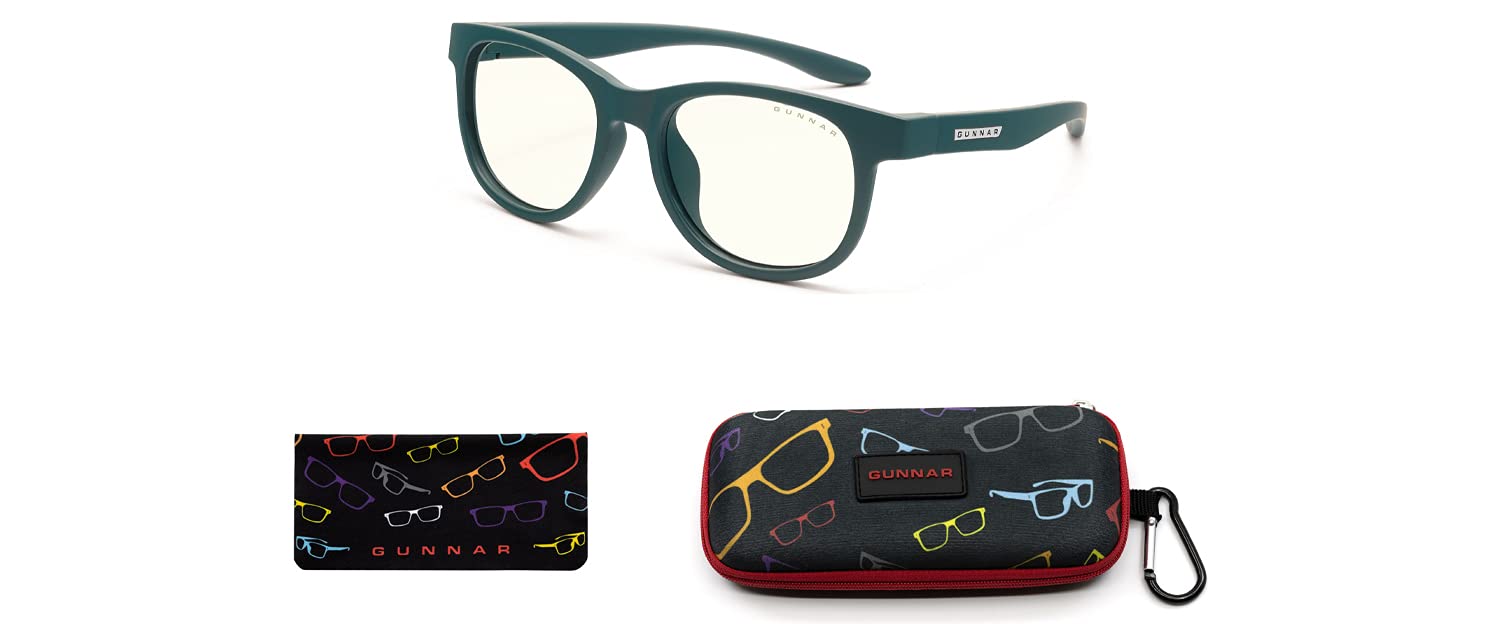 GUNNAR Kids Blue Light Blocking Glasses for Ages 4-8 | 35% Blue Light Protection | Rush, Teal & Clear Tint Options | Perfect for Online Learning & Screen Time Protection