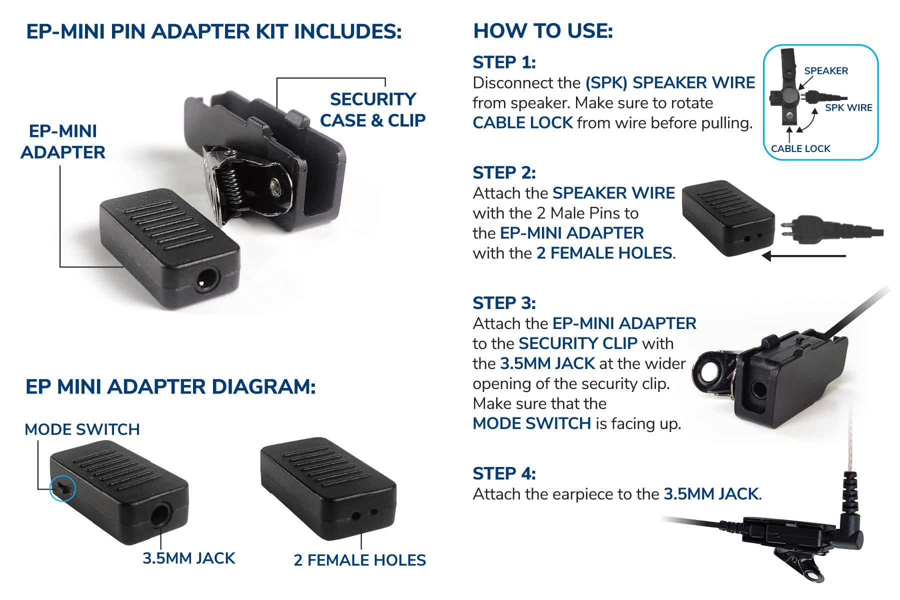 EP Mini Adapter - Convert Acoustic Tubes to Tubeless Easily | Perfect for CPAP Machines, Oxygen Concentrators & Medical Devices