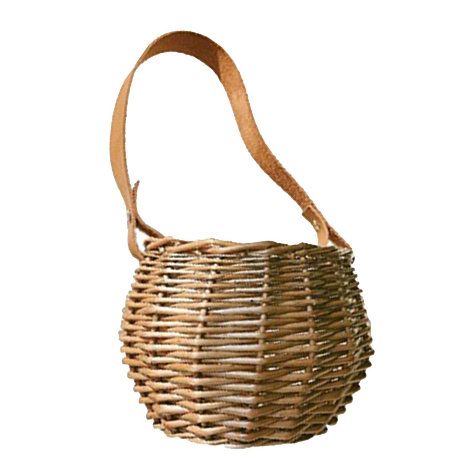 Handwoven Rattan Basket with Handle - Natural Wicker Storage Bin for Fruits, Candy & Home Decor | Perfect for Picnics, Photography Props & Girls' Room Organization