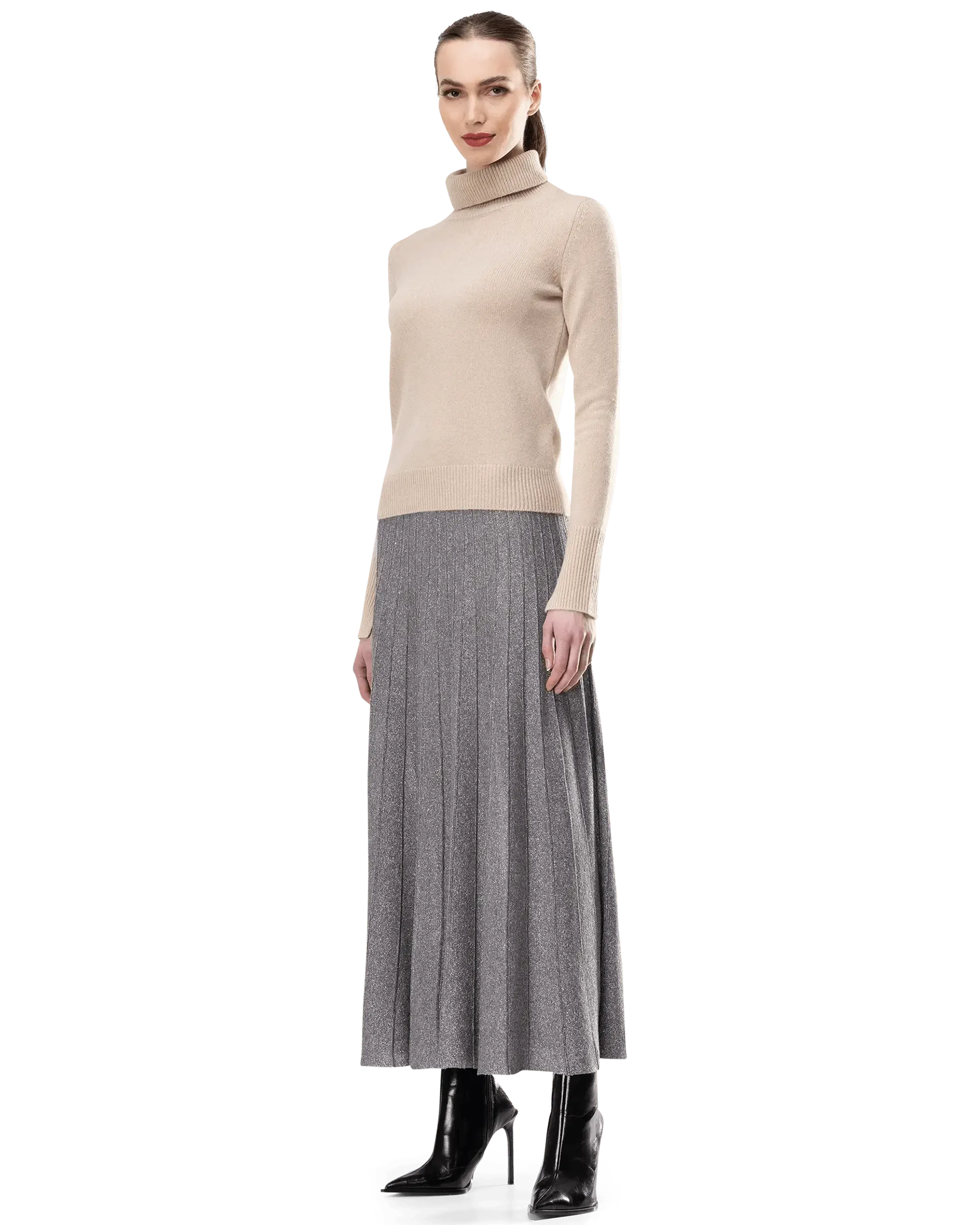 Stylish Lurex Maxi Skirt for Women - Elegant Metallic Party & Evening Dress - Perfect for Holiday Parties, Weddings & Special Occasions