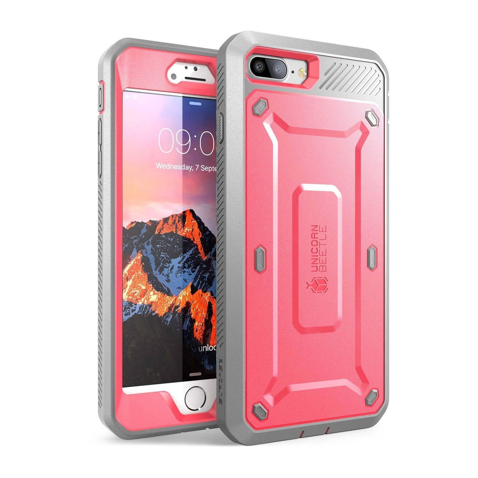iPhone 7 Unicorn Beetle Pro Case with Holster - Shockproof, Heavy Duty Protection, Pink | Perfect for Outdoor Activities, Work & Daily Use