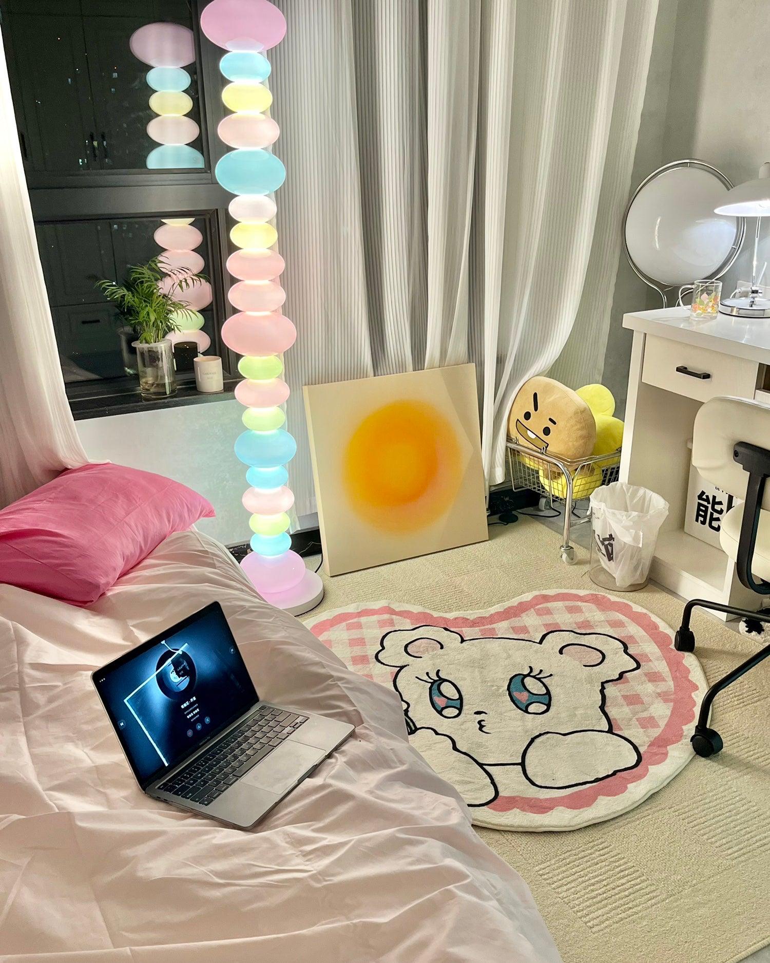 Modern LED Candy Floor Lamp for Living Room - Adjustable Brightness, Warm White Light, Perfect for Bedroom, Office, and Reading Nook
