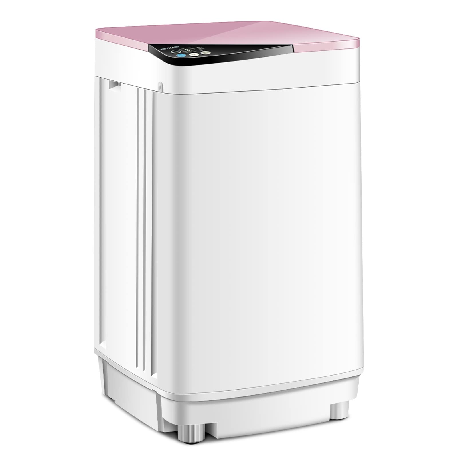 Mayjooy 7.7lbs Full-Automatic Compact Washing Machine with Spinner, Built-in LED Light, Drain Pump & Extendable Hose - Portable Laundry Washer for Apartments, RVs, Dorms, Tiny Homes & Small Spaces (Pink) - Perfect for Urban Living, Camping & College Students