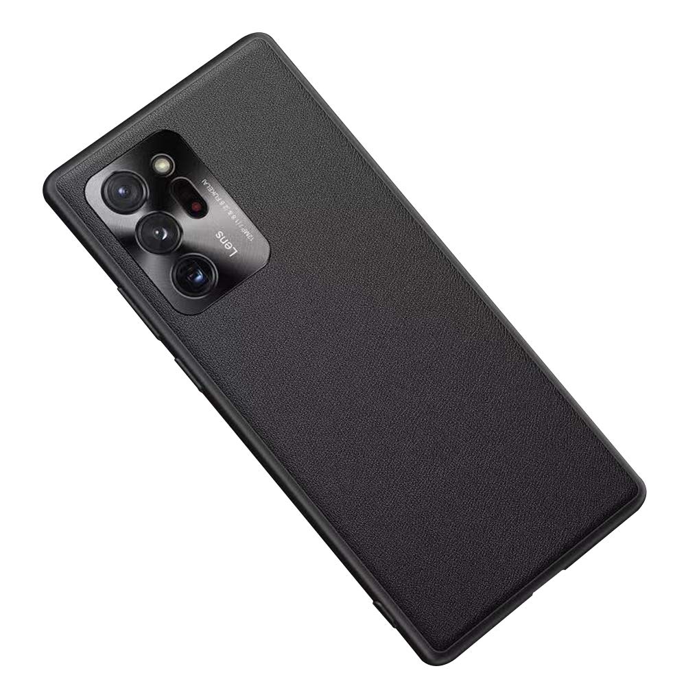 Premium Leather Case for Samsung Galaxy Note 20 Ultra - Slim Protective Cover with Full Metal Lens Back Design (Black) | Perfect for Business Professionals & Everyday Use