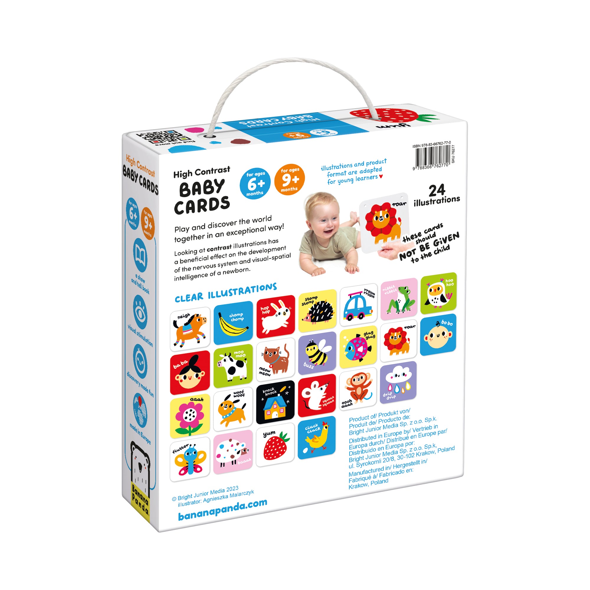 Banana Panda High Contrast Baby Flash Cards – Visual Stimulation & Development Set for Infants 6-9 Months | Perfect for Newborn Learning & Sensory Play