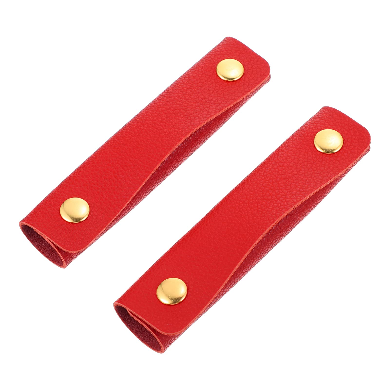 2Pcs Leather Handle Wrap Covers for Wallets, Purses & Backpacks - Luggage Grip Protector, Saddle Wallet Handle Wraps, Craft Strap Supplies (Red) - Perfect for Travel, Daily Use & DIY Projects