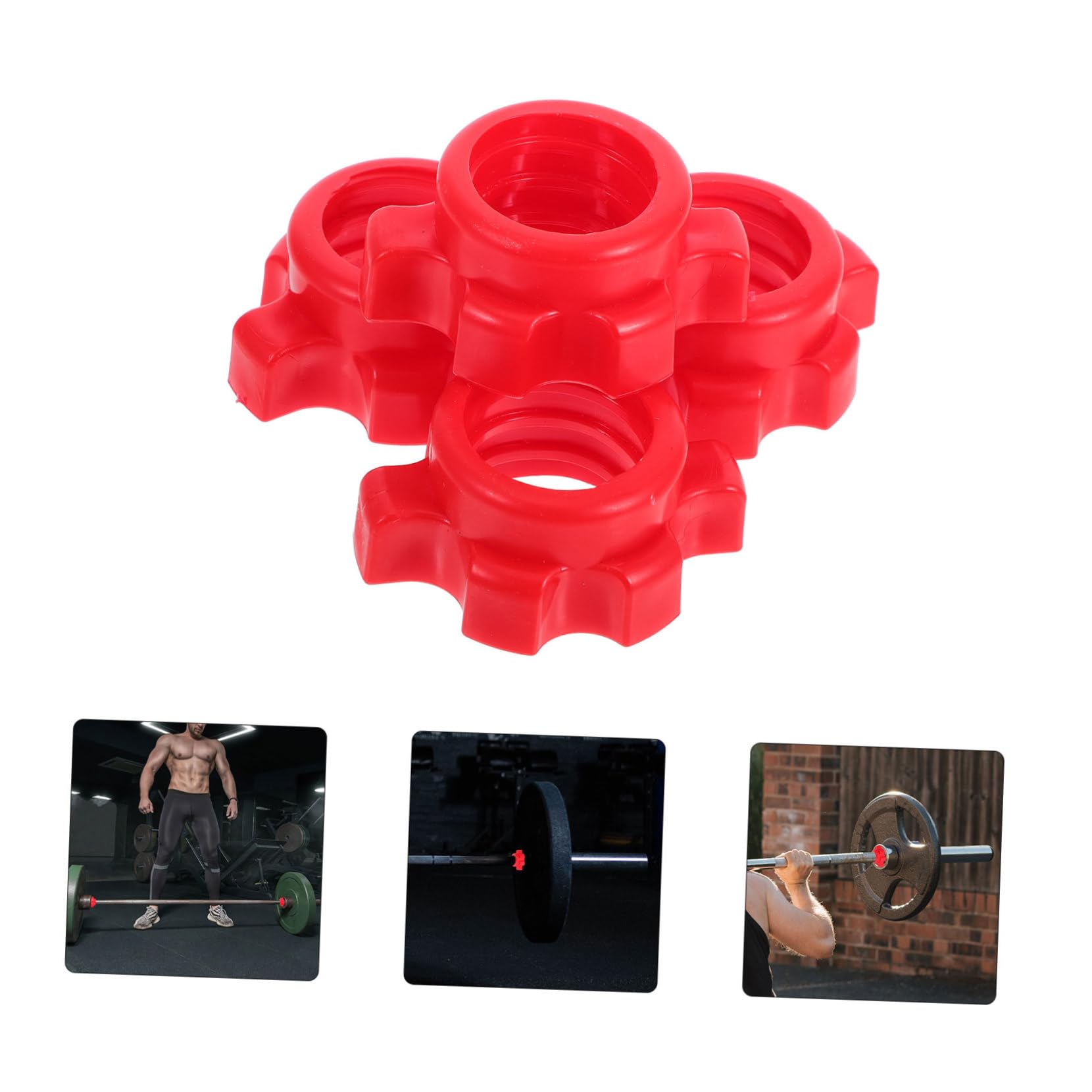 BESPORTBLE Dumbbell Bar Nut Barbell Screw - 4PCS Red Barbell Fixing Nut Accessories for Home Gym Equipment - Perfect for Weightlifting, Strength Training & Fitness Workouts
