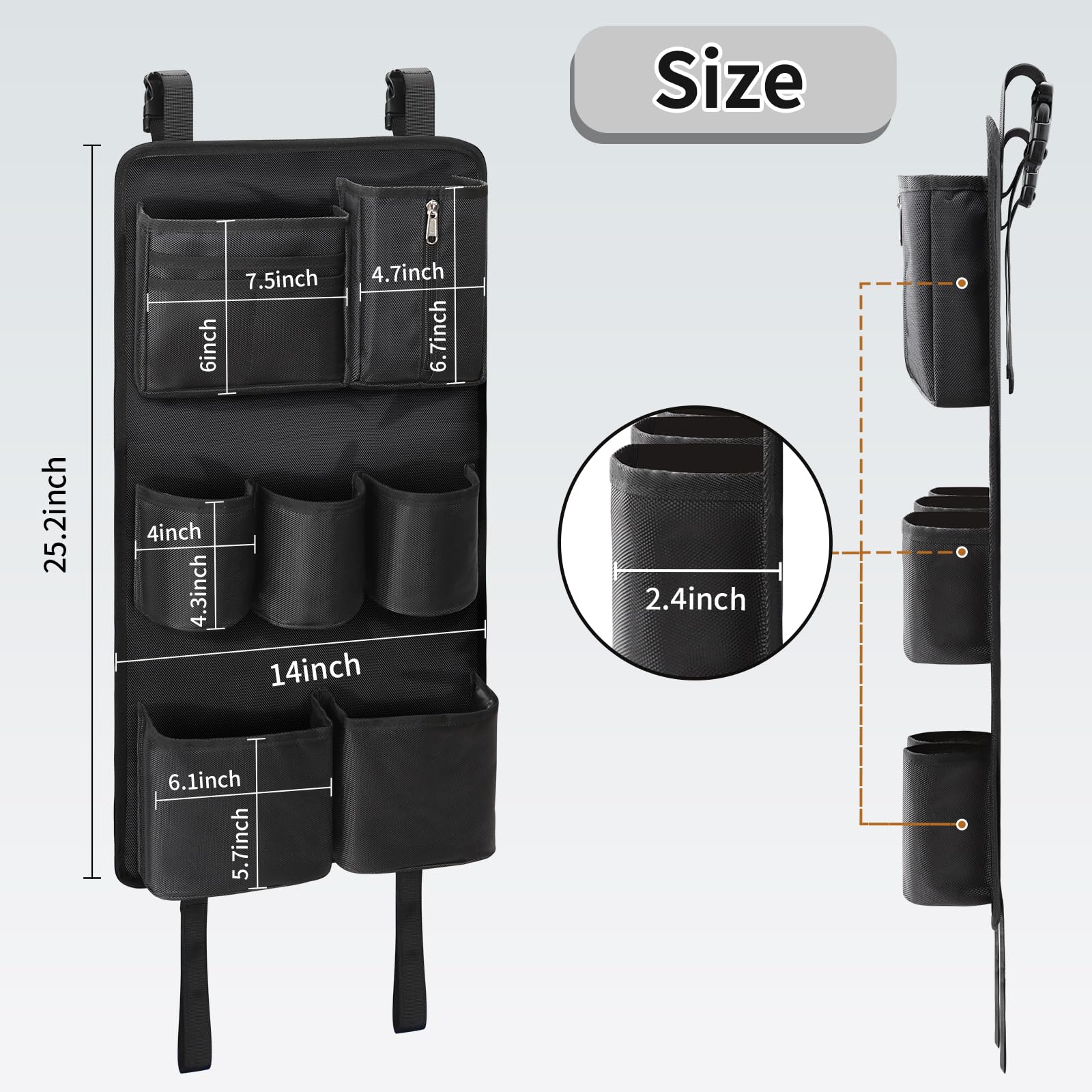 Professional Makeup Chair Side Organizer Bag with Multiple Pockets - Large Capacity Storage Bag for Makeup Artists, Directors Chair Accessory | Perfect for Salon, Film Set & Home Beauty Stations