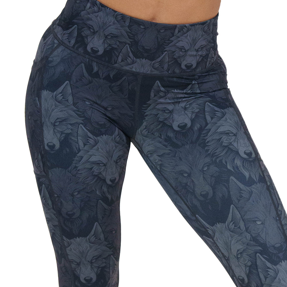 Shadow Wolves Leggings for Women - High Waisted Yoga Pants with Pockets, Soft & Stretchy Workout Leggings - Perfect for Gym, Running, Lounge & Everyday Wear
