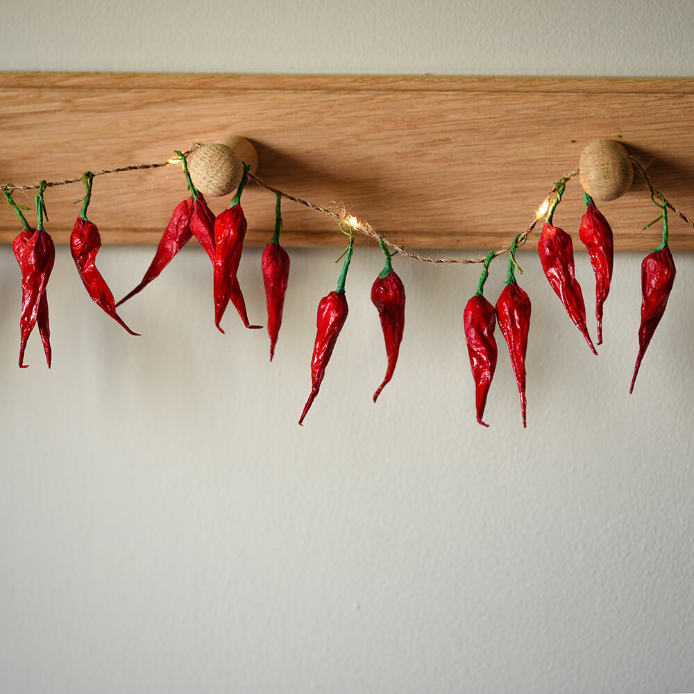 Chili Pepper LED Fairy Lights Battery Operated - Decorative String Lights for Christmas, Halloween, Party, Garden, and Home Decor