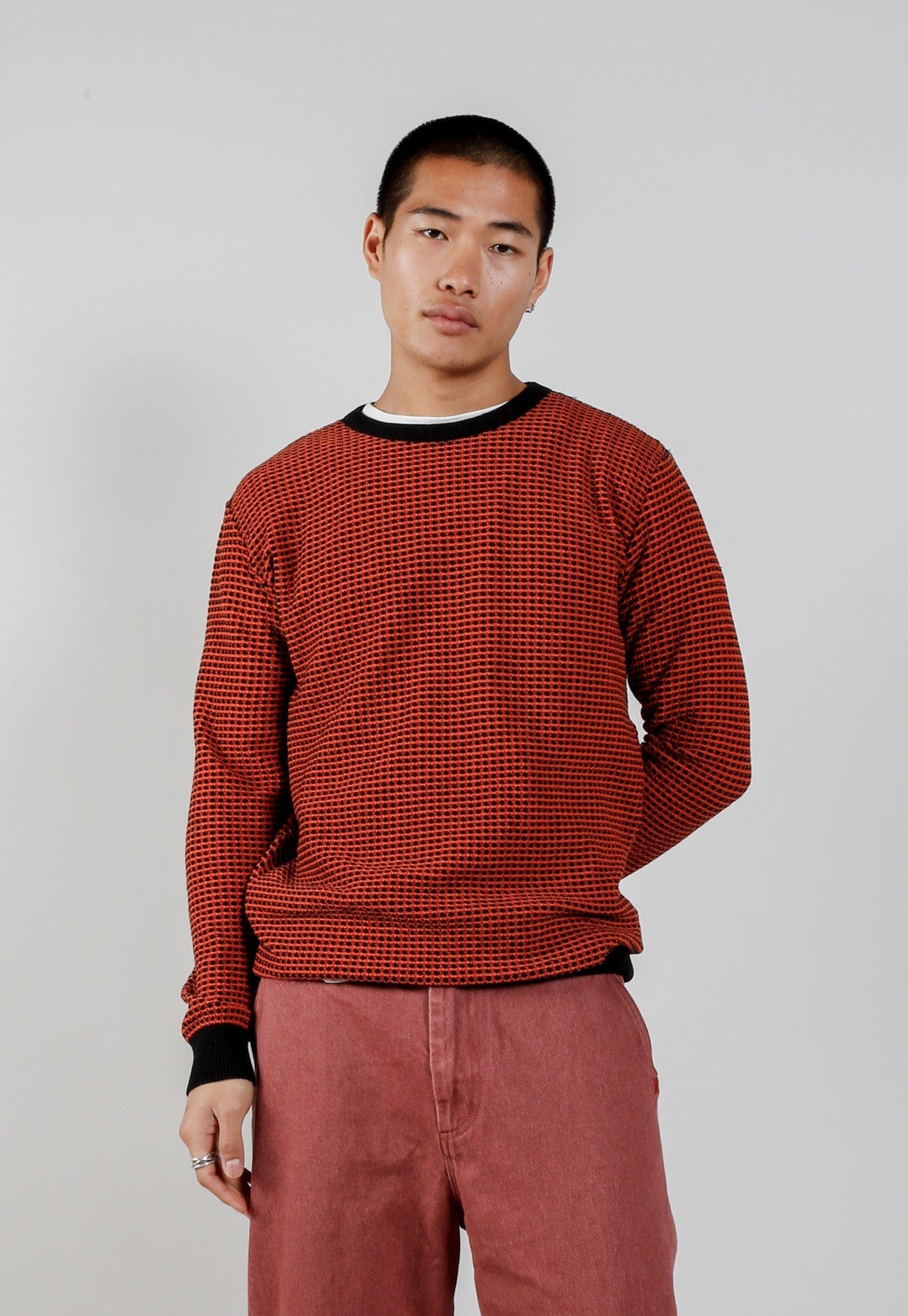 Hasan Men's Organic Cotton Jumper - Soft & Breathable Orange Sweater for Men | Perfect for Casual Wear, Outdoor Activities & Layering in Cool Weather
