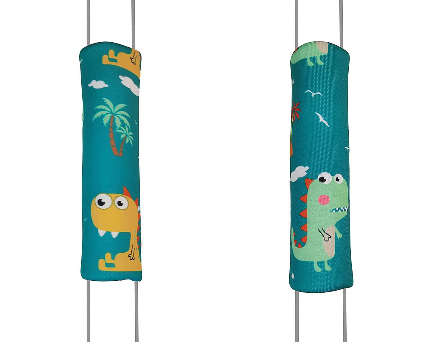 Taicols Extra Soft Universal Seat Belt Pillow - Dinosaur & Coconut Tree Cartoon Pattern Car Head Support Cushion for Kids, Baby & Adults | Comfortable Travel Neck & Shoulder Pillow for Long Car Rides, Road Trips & Daily Commutes