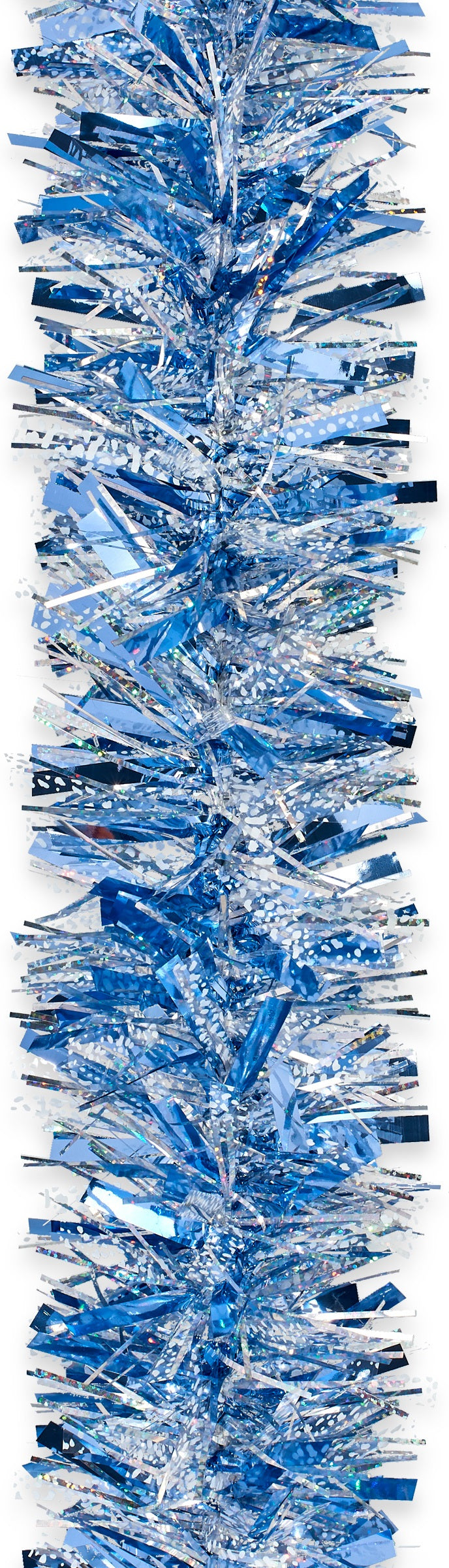 10' Deluxe Blue and Silver Tinsel Garland - Premium Christmas Tree Decoration for Holiday Party & Home Decor