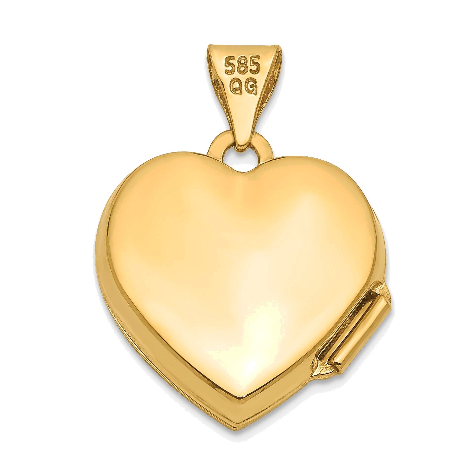 14K Yellow Gold Heart Locket Jewelry for Romantic Gifts