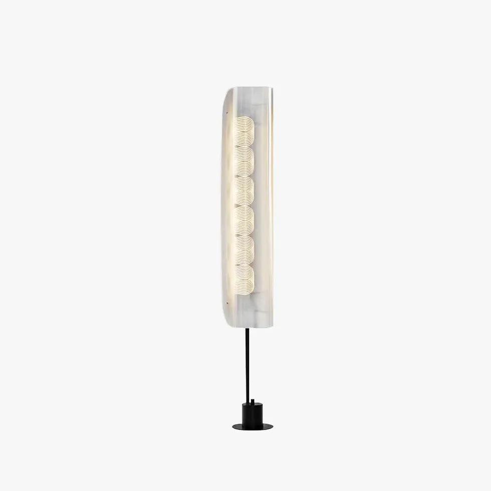 Modern Transparent Cylindrical Minimalist Tall Floor Lamp - Sleek Home & Office Lighting for Living Room, Bedroom or Study Decor