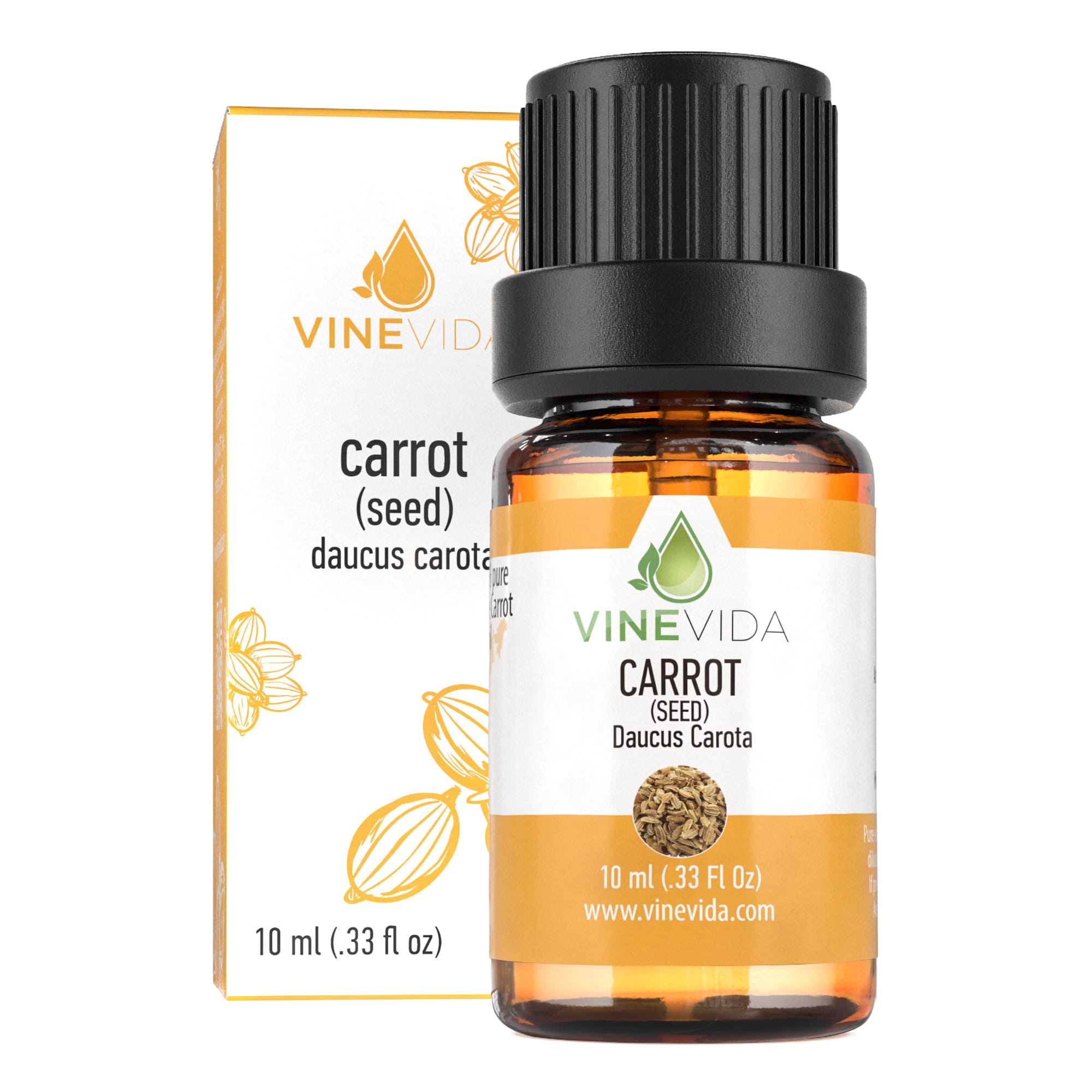 Organic 10mL Carrot Seed Essential Oil - 100% Pure, Therapeutic Grade for Aromatherapy, Skincare & Hair Care | Prefilled Bottle for Easy Use at Home, Spa & Travel
