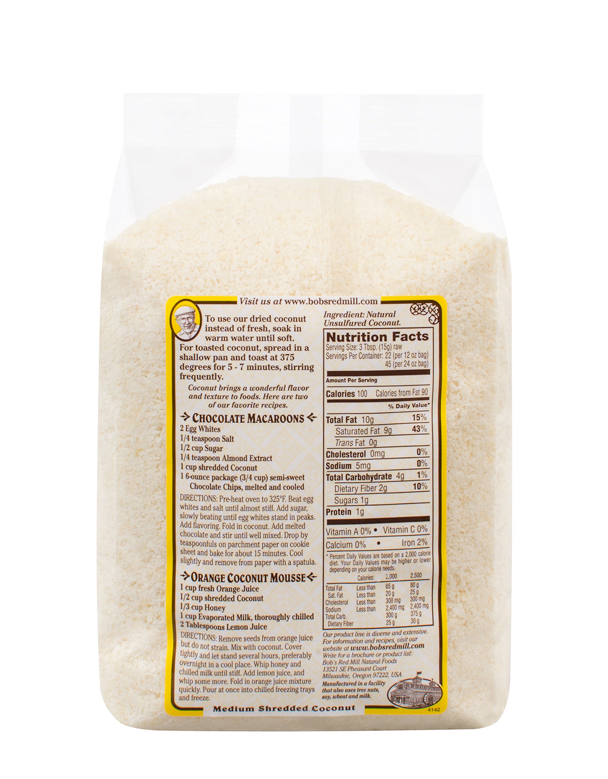 Bob's Red Mill Unsweetened Shredded Coconut - 24 Ounce (Pack of 4) | Organic, Gluten-Free Coconut Flakes for Baking, Smoothies & Healthy Snacks | Perfect for Granola, Desserts & Vegan Recipes