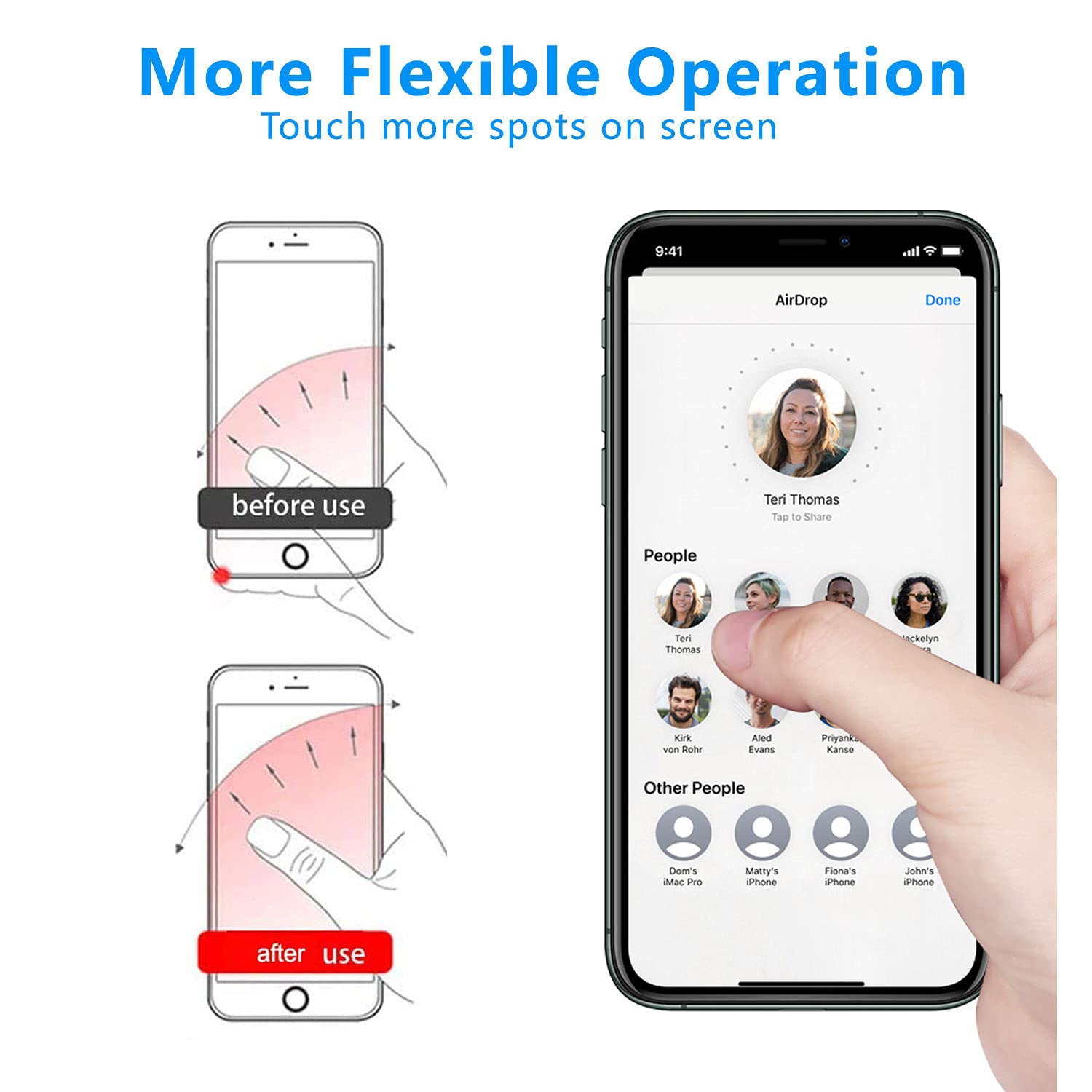 VOVIGGOL 5 Pack Transparent 360° Rotating Phone Ring Holder Stand - Clear Finger Kickstand Grip Compatible with iPhone & Cellphone Cases (Round) - Perfect for Hands-Free Viewing & Secure Grip