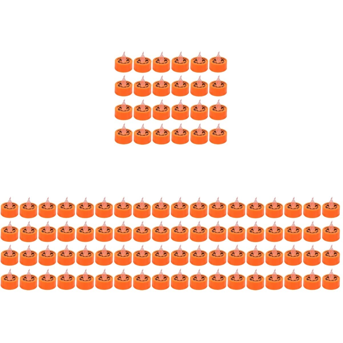 4pcs Fall Pumpkin Tea Light Candles & 24pcs LED Halloween Decorations - Flameless Orange Pumpkin Lights for Autumn & Halloween Home Decor, Table Centerpiece, Party, Thanksgiving