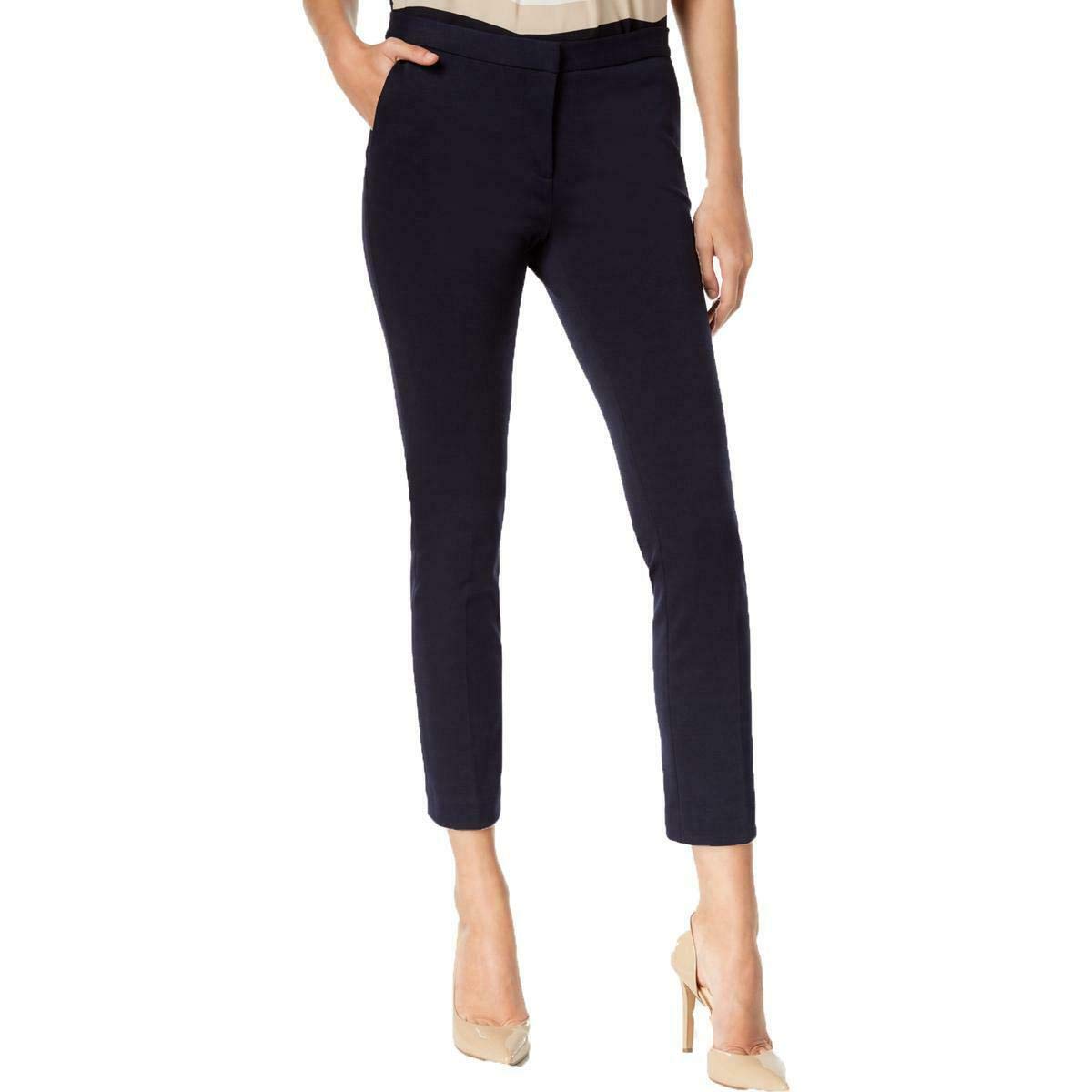 Women's Slim Fit Office Ankle Pants - Newport Navy - Professional Work Pants for Business Casual & Office Wear