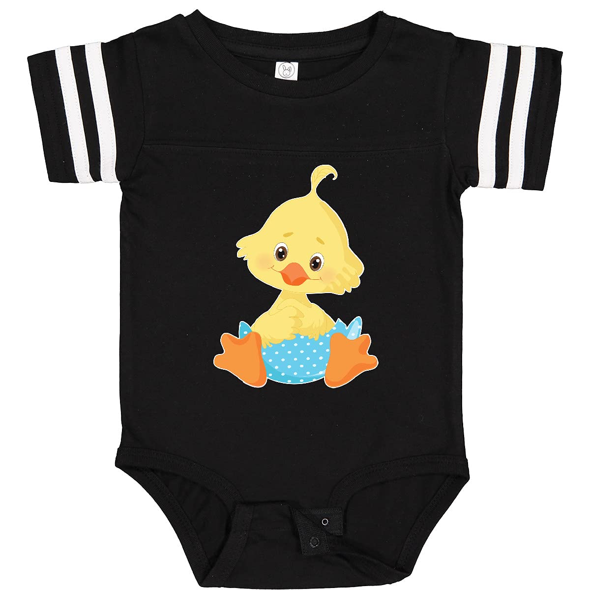 Inktastic Cute Easter Chick in Blue Easter Egg Baby Bodysuit - Soft Cotton Infant Onesie for Easter Photos, Spring Celebrations & Holiday Outfits