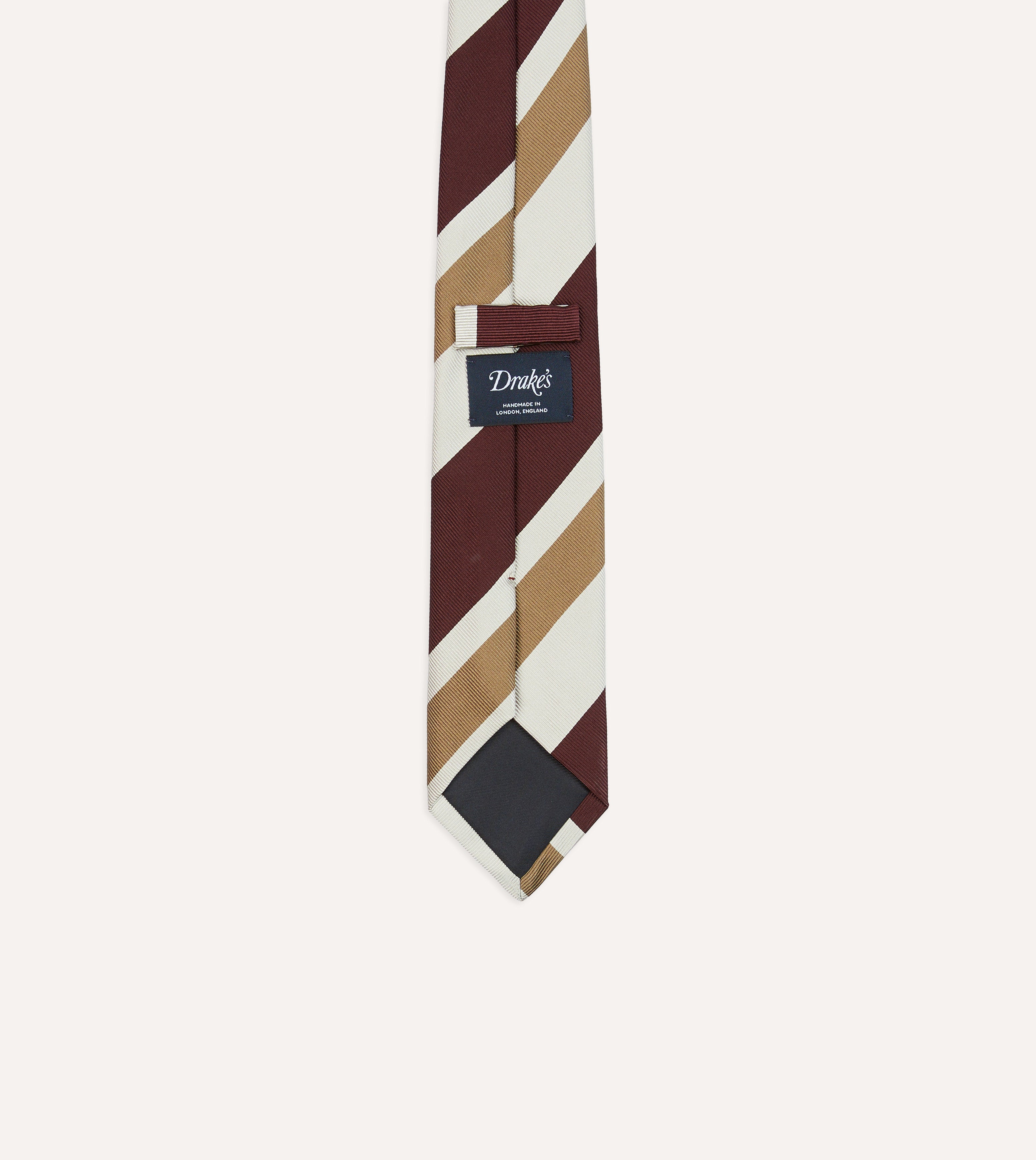 Elegant Red and Cream Broad Stripe Silk Tipped Necktie for Men | Premium Business & Formal Wear | Perfect for Weddings, Office & Special Occasions