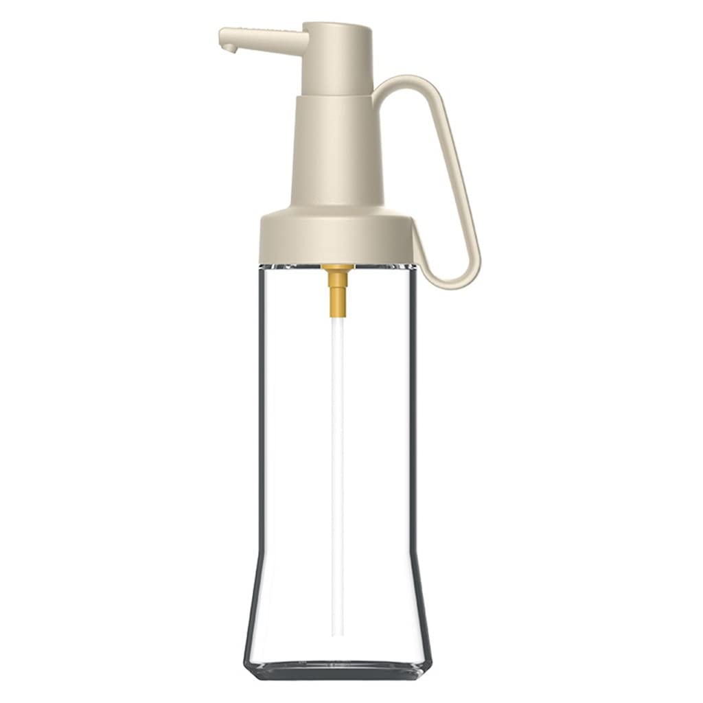 Refillable Leakproof Oil Bottle - 500ML Salad Dressing, Vinegar, BBQ & Soy Sauce Dispenser - Durable Kitchen Chef Pouring Container (Beige) - Perfect for Restaurants, Home Cooking & Outdoor Grilling