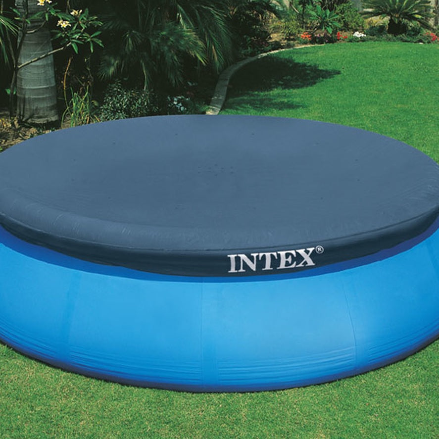 Intex 10-Foot Inflatable Easy Set Pool Cover - Heavy Duty, UV Resistant, Weatherproof Protection for Above Ground Swimming Pools | Perfect for Summer, Backyard, and Family Outdoor Use