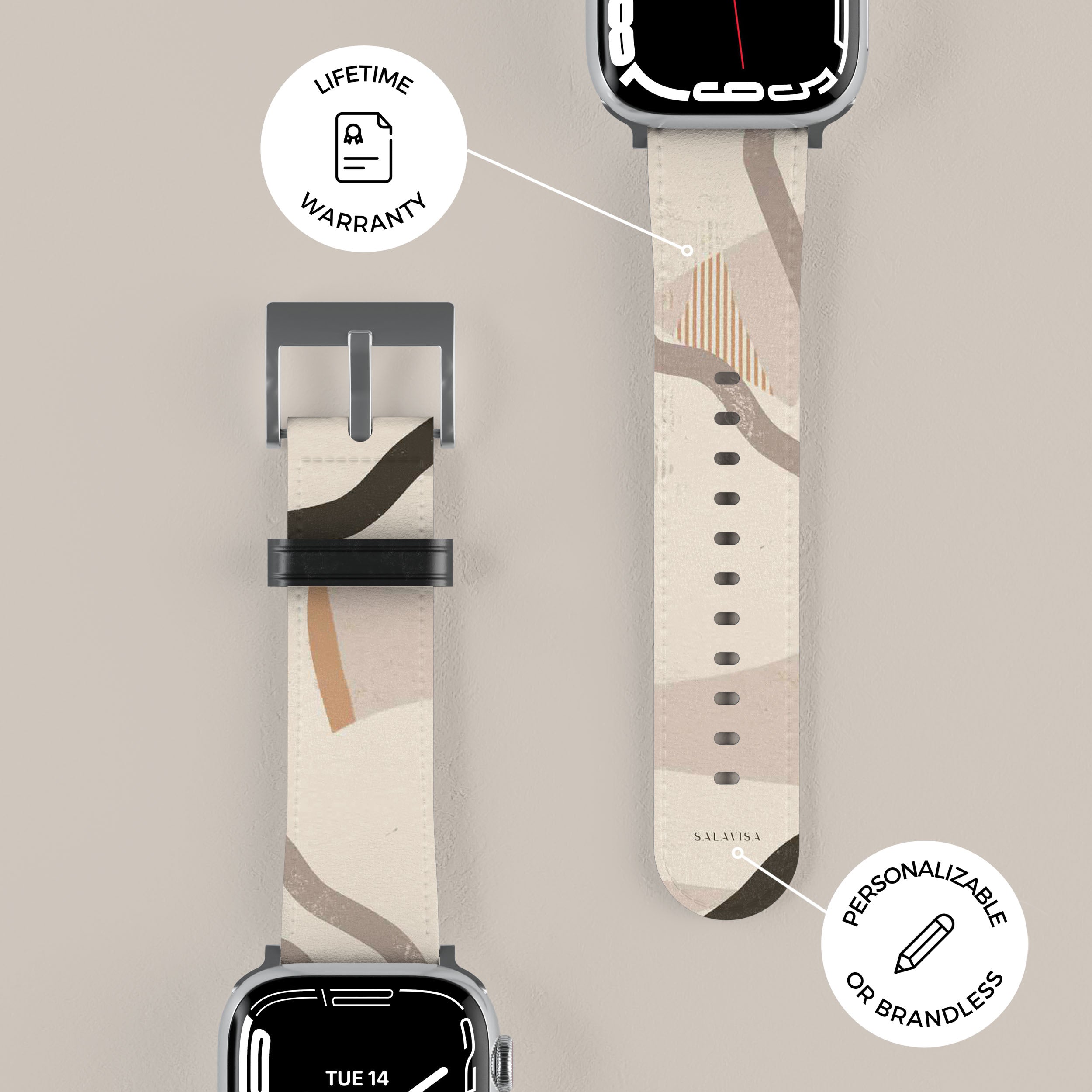 Organic Coffee Apple Watch Band - Eco-Friendly & Stylish Replacement Strap for Apple Watch Series 1-9 - Perfect for Workouts, Office & Casual Wear
