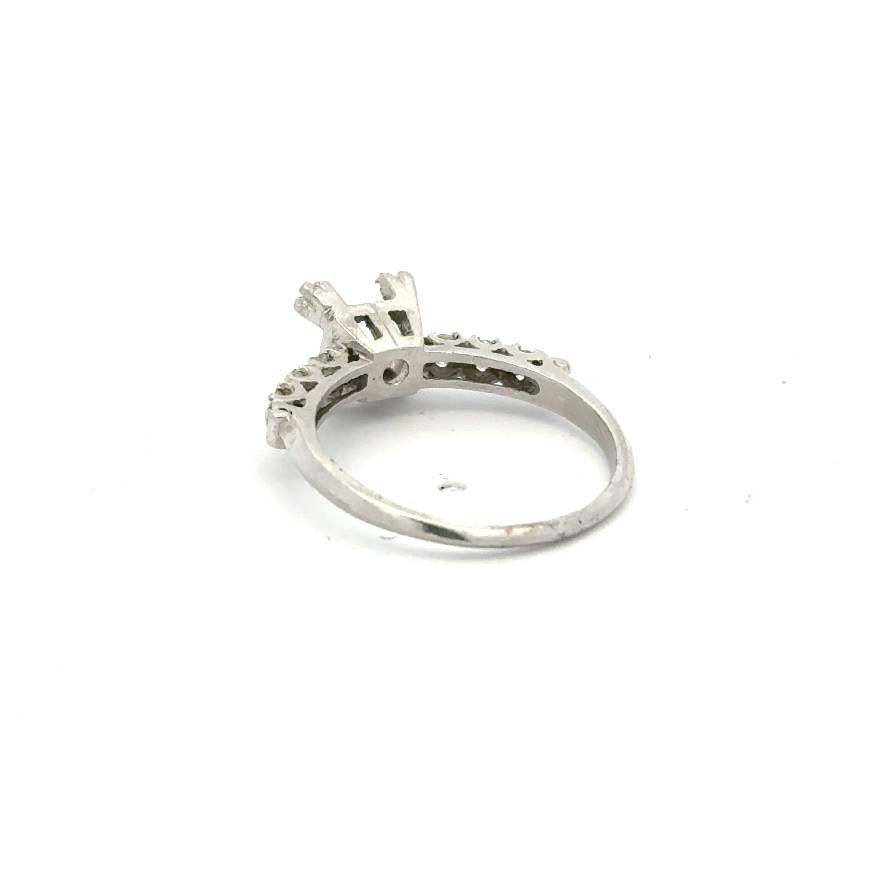 0.15 Carat Round Brilliant Diamond Platinum Semi Mount Ring - Elegant Engagement & Wedding Band for Women - Perfect for Proposals, Anniversaries and Special Occasions
