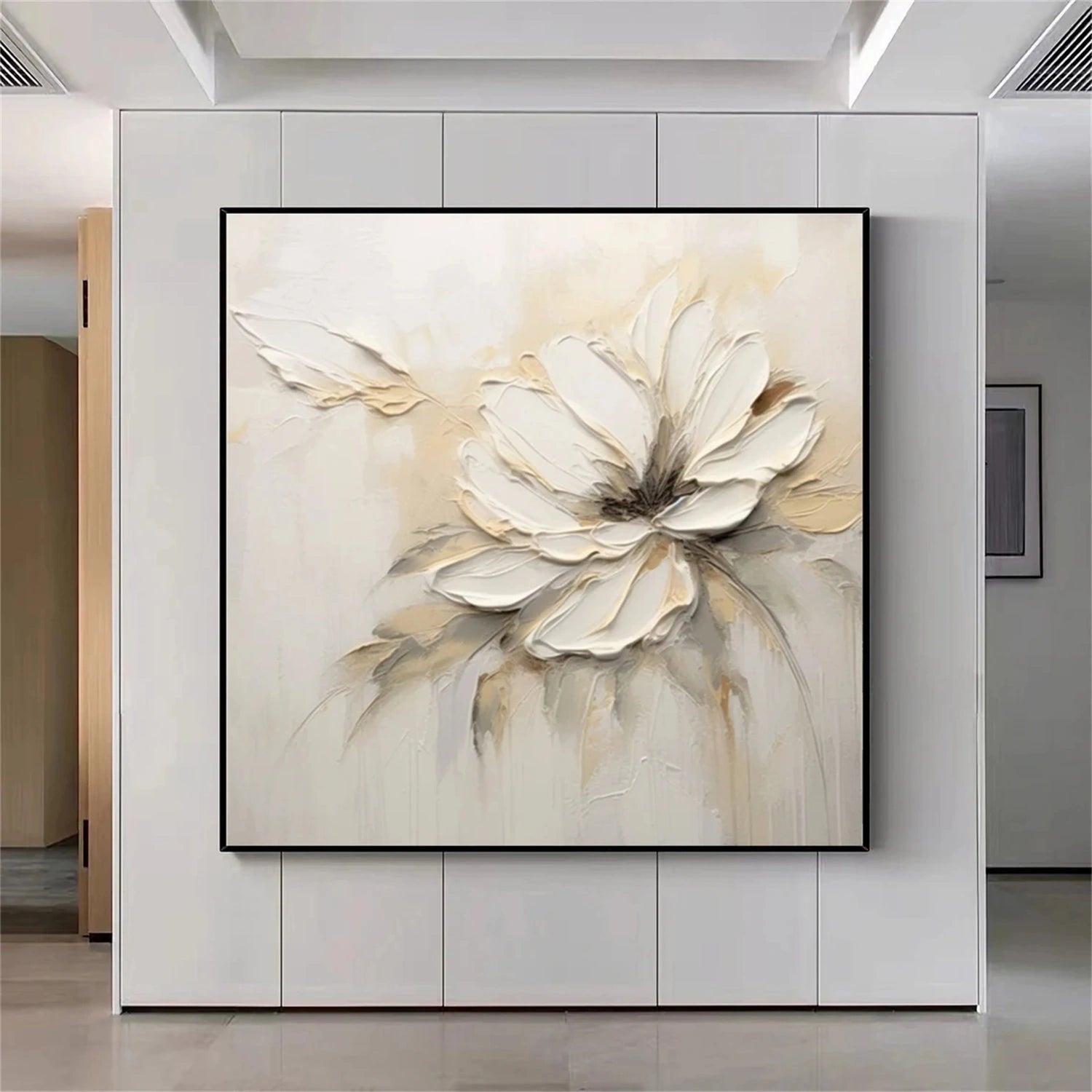 Beautiful Flower and Tree Painting #FT140 - Handmade Canvas Art for Home Decor, Living Room, Bedroom & Office Wall