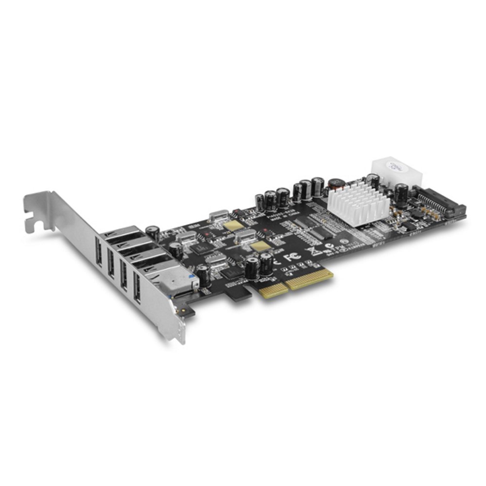 Vantec UGT-PCE430-2C Dual Chip 4-Port USB 3.0 PCIe Host Card - 5Gbps High-Speed Data Transfer for PC, Laptop, and Workstation - Ideal for External Storage, Printers, and Peripherals