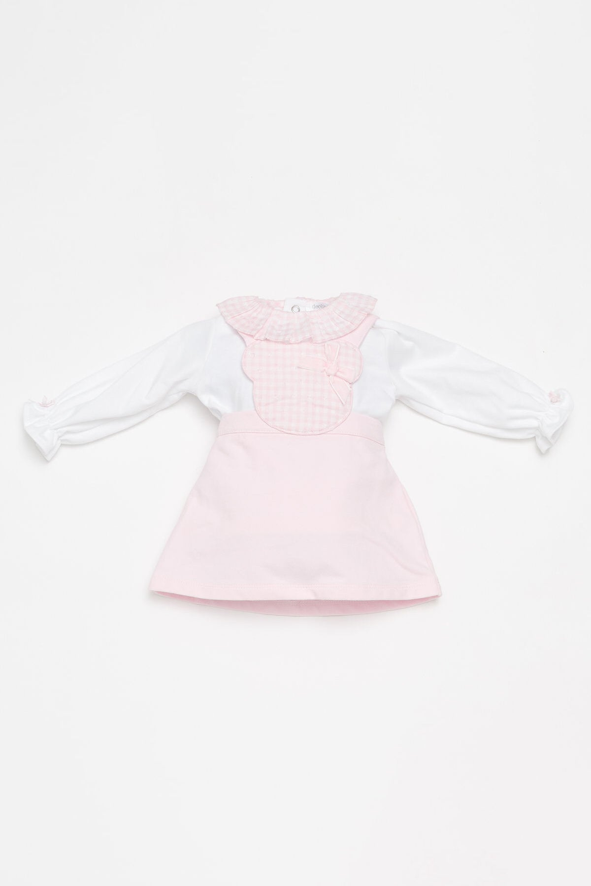 Primrose Pink Teddy Bear Pinafore Dress Set for Girls - Cute Baby Outfit with Matching Headband | Perfect for Birthday Parties, Photo Shoots & Special Occasions