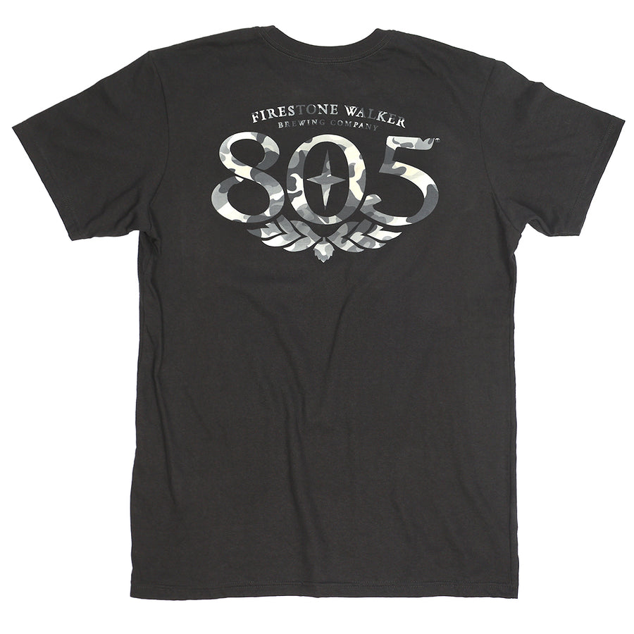 805 Premier Original Short Sleeve T-Shirt - Black Camo Print - Casual Streetwear for Men | Perfect for Everyday Wear, Gym, and Outdoor Activities