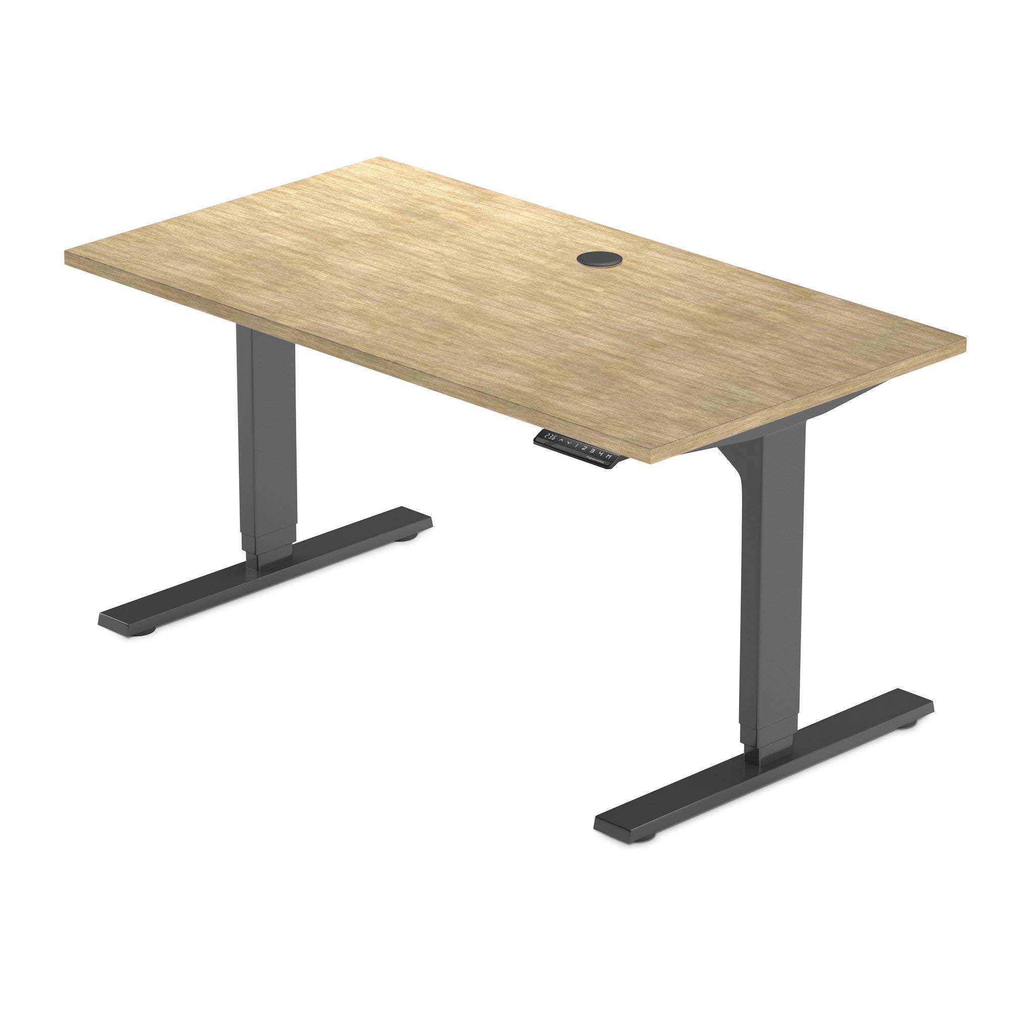 Progressive Automations Dual Motor Electric Standing Desk - 48x30 Inch Adjustable Height Sit Stand Desk with Maple Wood Top & Black Frame for Home Office, Gaming & Workspace Ergonomics