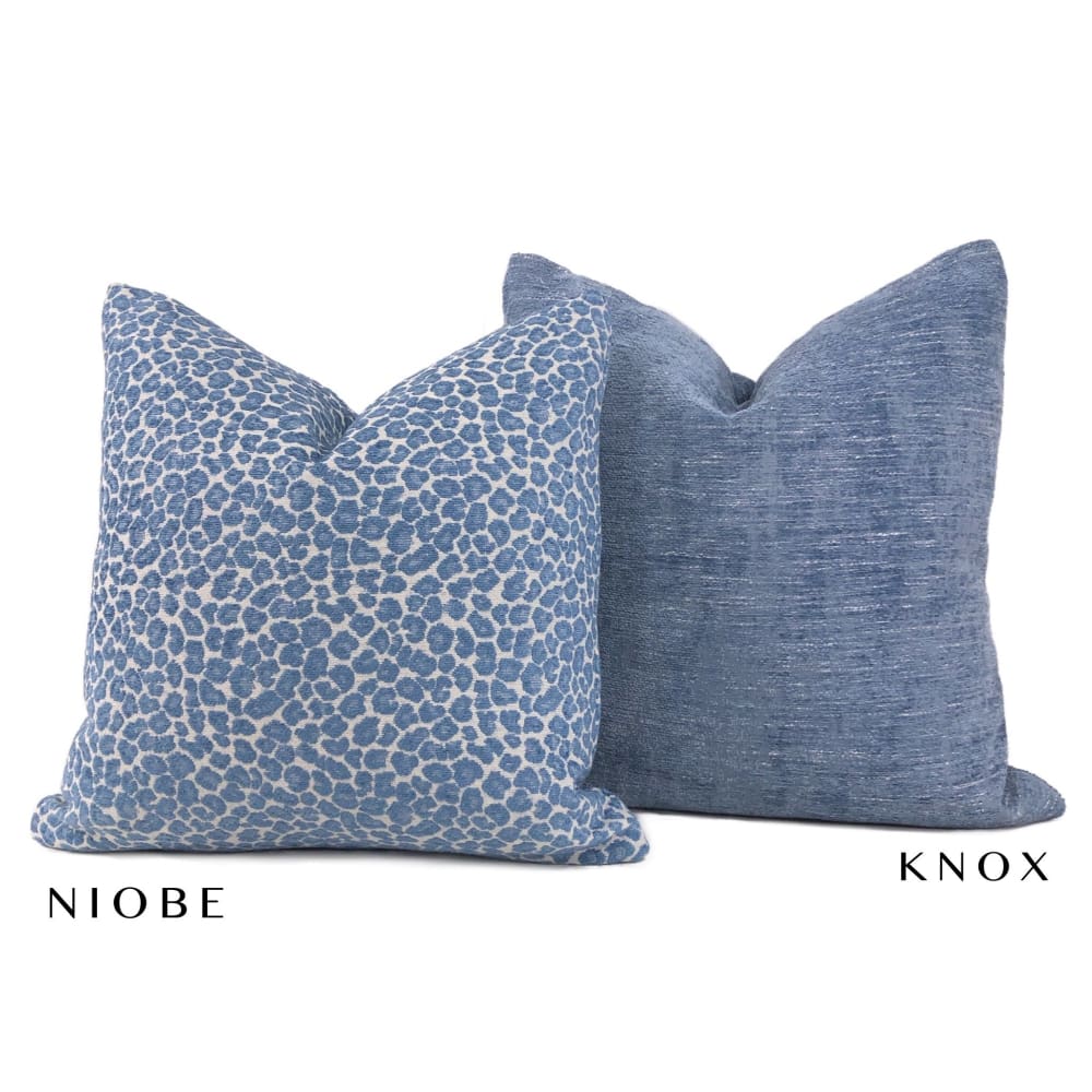 Knox Stonewash Blue Slub Textured Chenille Pillow Cover - Soft Decorative Throw Pillow Case for Sofa, Bed & Couch (Fabric by the Yard Option Available) - Perfect for Living Room, Bedroom & Home Decor