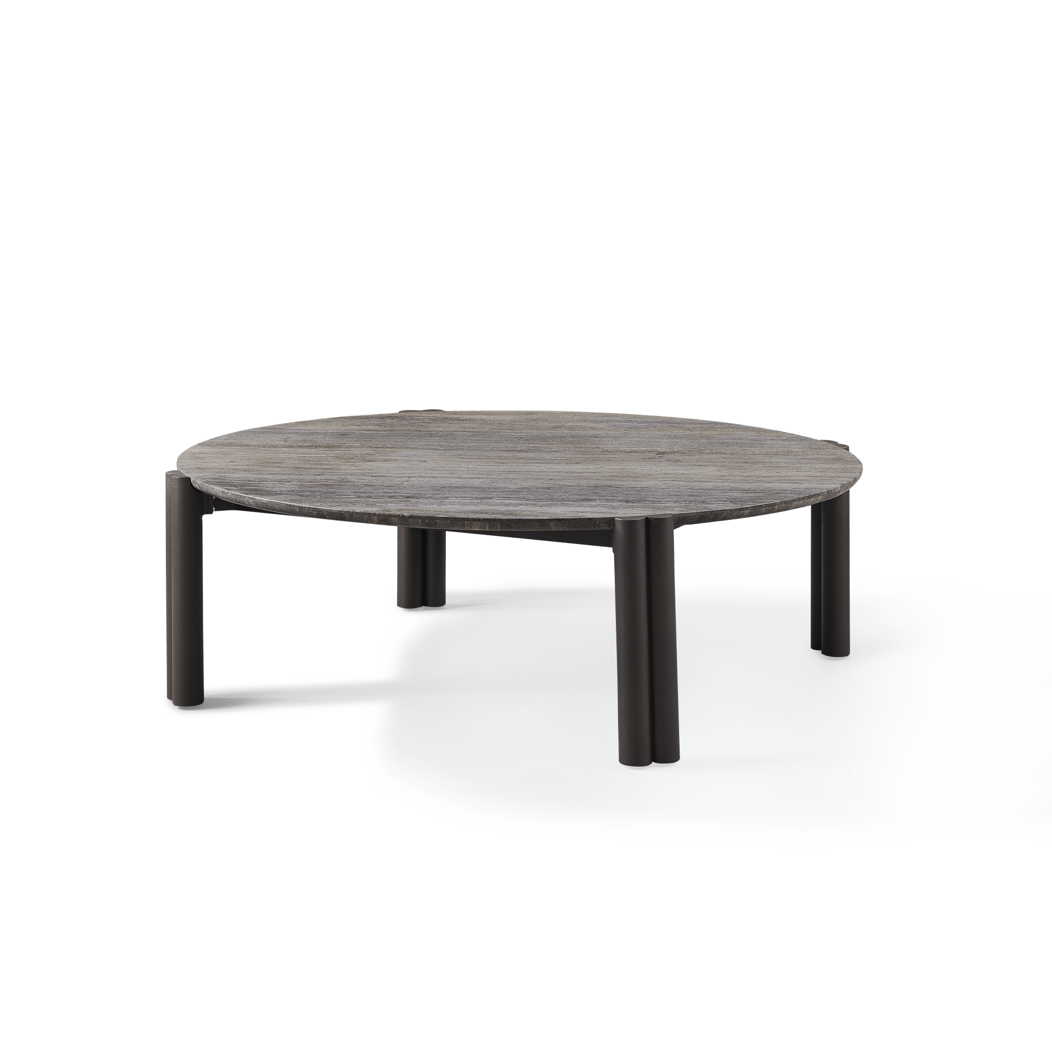 Modern Round Aluminum Coffee Table - Lightweight & Durable Indoor/Outdoor Living Room Center Table for Patio, Lounge, or Garden Decor