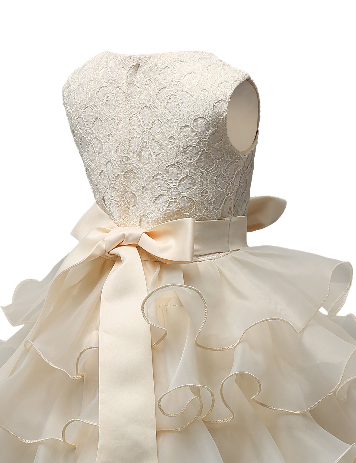 NNJXD Girls Ruffled Lace Party Dress - Elegant Flower Girl & Wedding Attire for Special Occasions | Perfect for Birthday Parties, Pageants & Formal Events