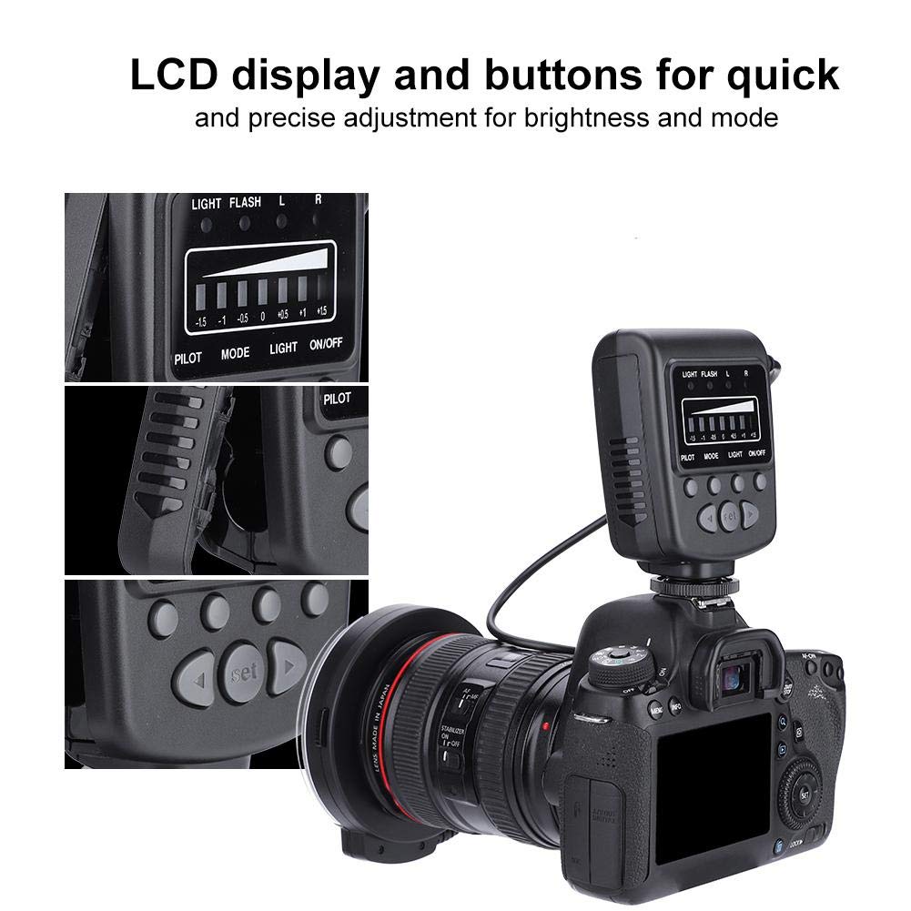 FC-100 Portable LED Macro Ring Flash 5500K Adjustable Brightness Speedlite with 8 Adapters - Camera Fill Light Kit for Canon & Nikon DSLR - Perfect for Macro Photography, Product Shooting & Video Lighting