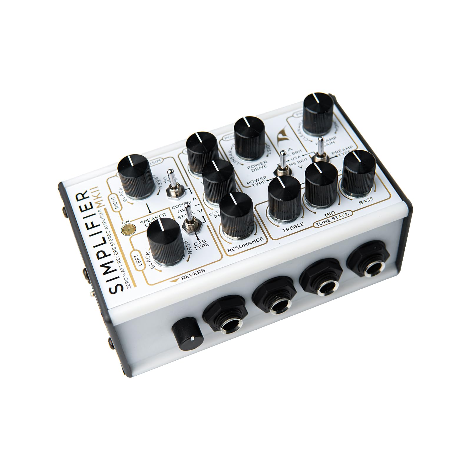 DSM & Humboldt Simplifier MK-2 II DLX Zero Watt Dual Channel Stereo Guitar Amplifier with Reverb - Micro Amp, Mini Amp, Analog AMP Simulation, Headphone Output & AUX Input (9-12V, 200mA) - Perfect for Home Practice, Studio Recording & Silent Jamming