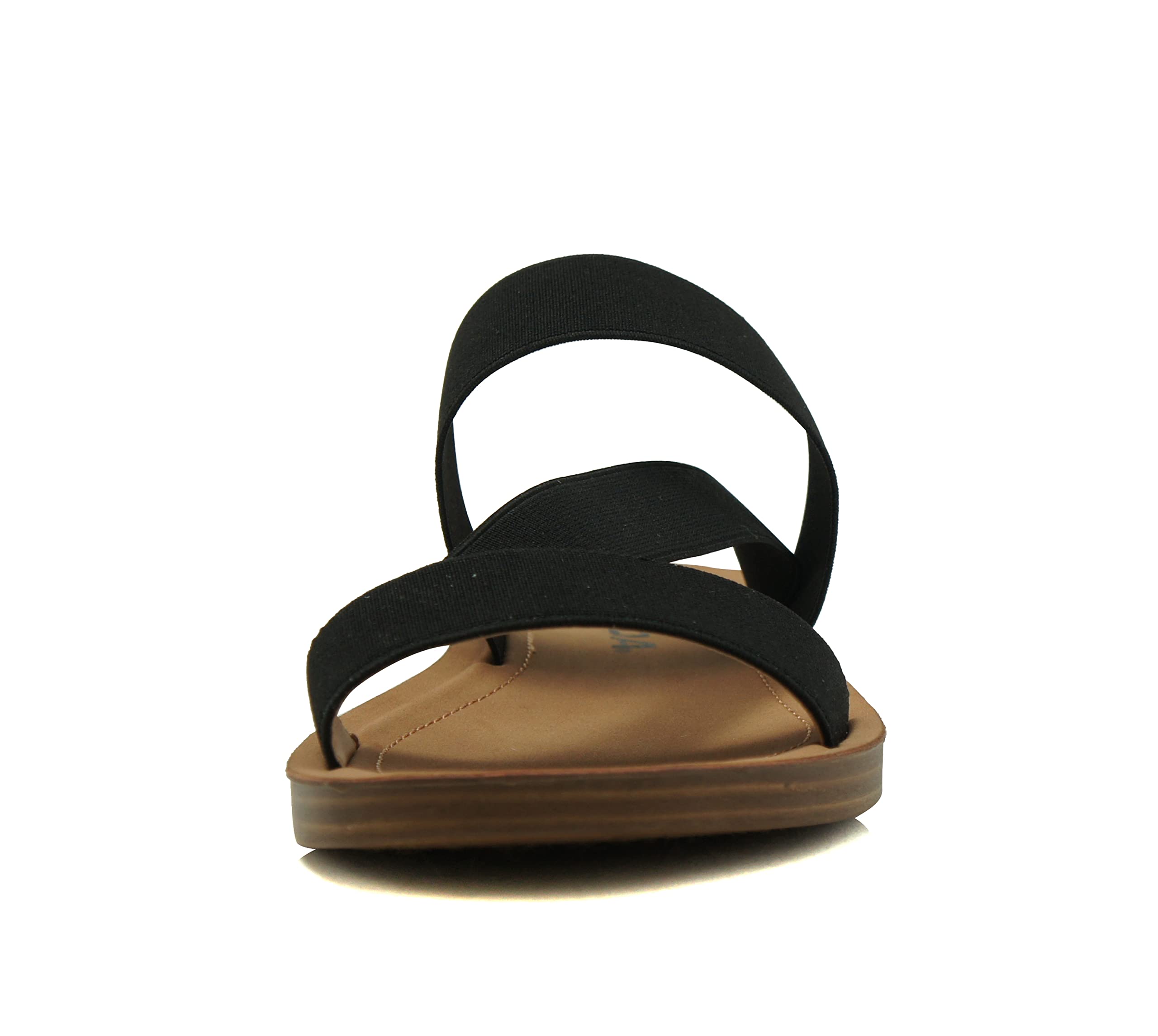 Women's Fashion Gladiator Sandals - Slip On Open Toe Sandals with Double Elastic Bands & Diagonal Strap - Comfortable Casual Shoes for Beach, Summer Outfits & Daily Wear