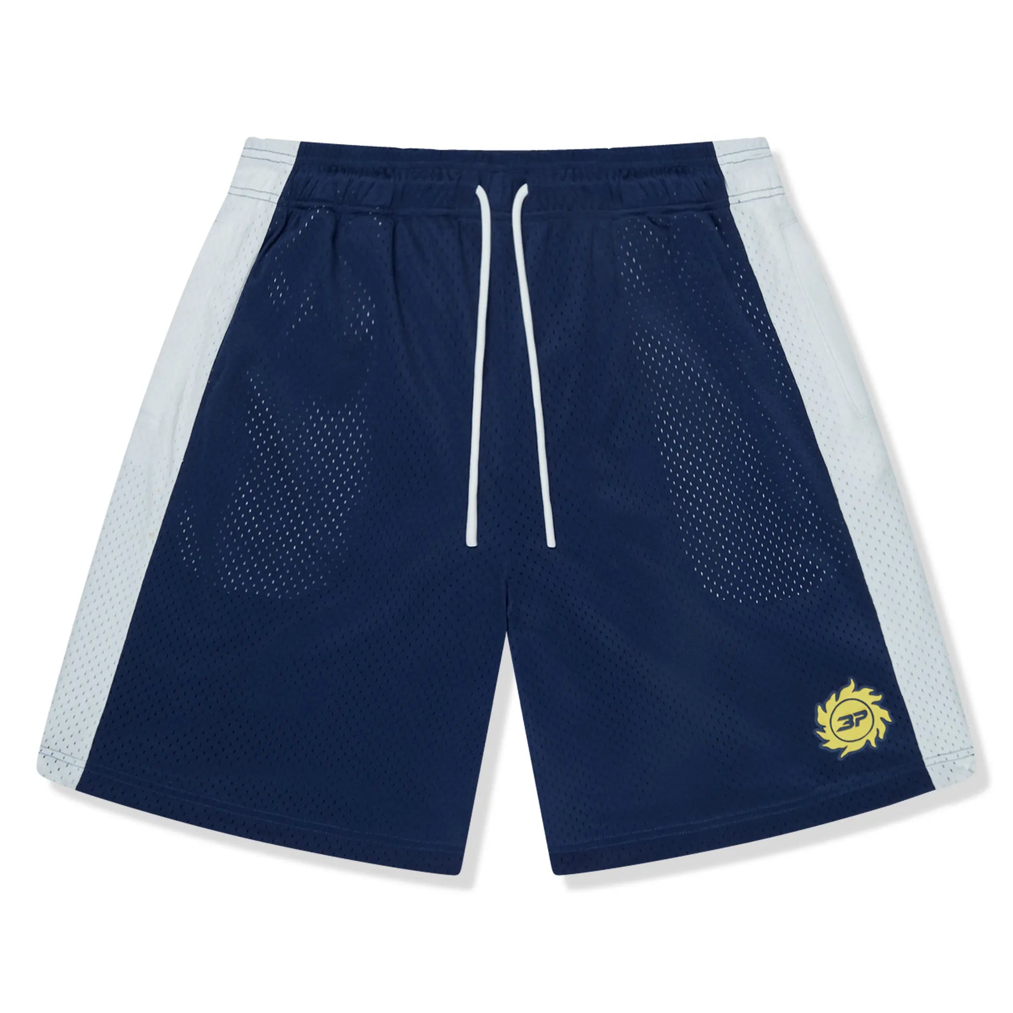 Broken Planet Mesh White Blue Shorts - Trendy Streetwear for Men & Women | Perfect for Gym, Running & Casual Outfits