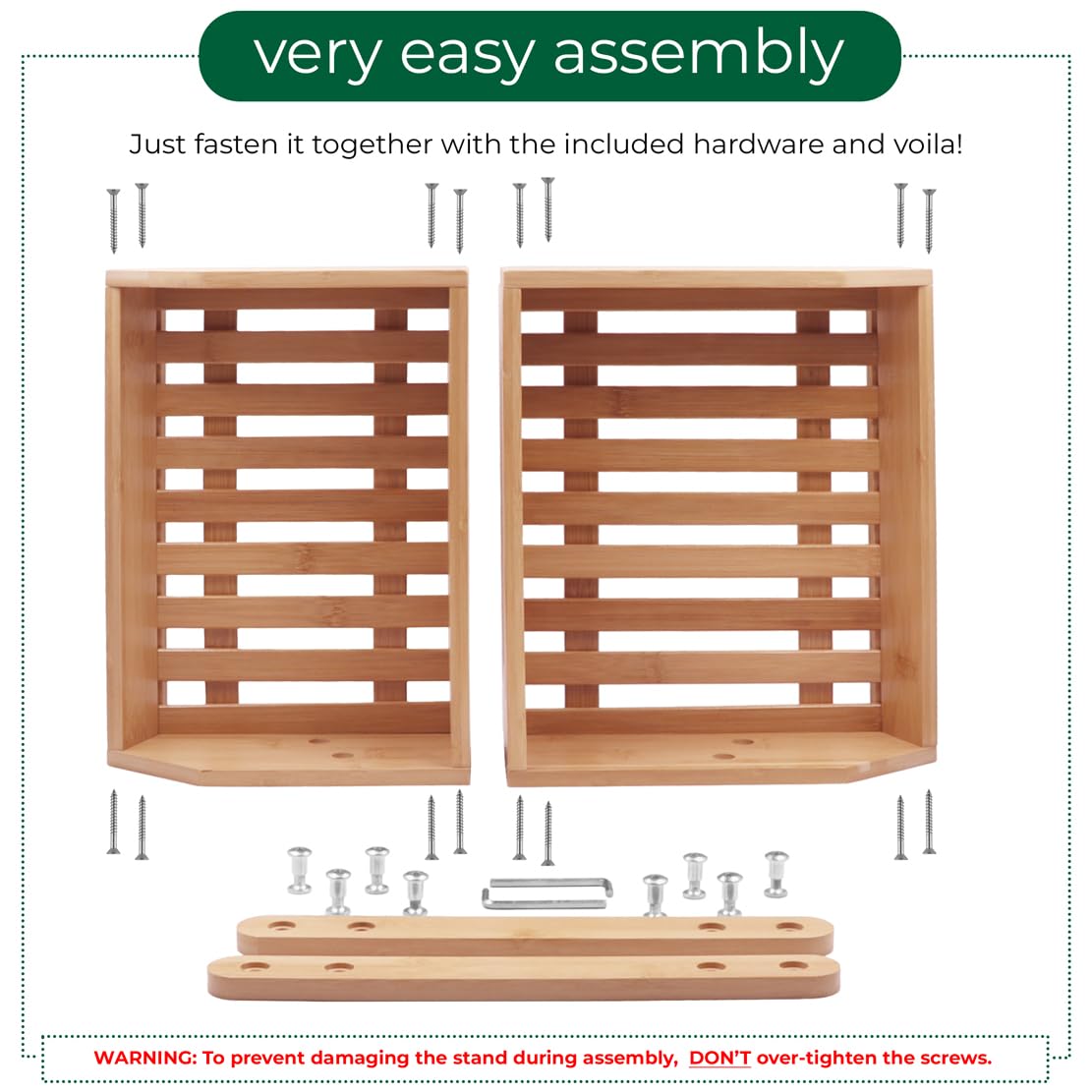 PALM NAKI 2-Tier Bamboo Fruit Basket - Natural Bamboo Storage Stand for Kitchen Counter, Sturdy & Space-Saving Design with Enhanced Air Circulation, Easy Assembly for Fruits, Vegetables & Home Decor | Perfect for Modern Kitchens, Dining Rooms & Pantry Organization