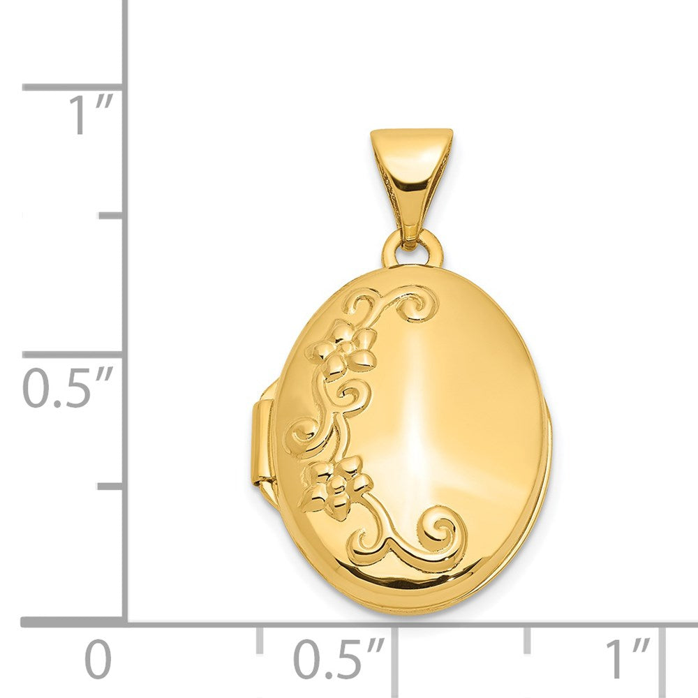 Elegant Gold Floral Oval Locket Pendant Necklace - XL116 Model | Perfect for Valentine's Gifts, Anniversary Presents & Special Occasions