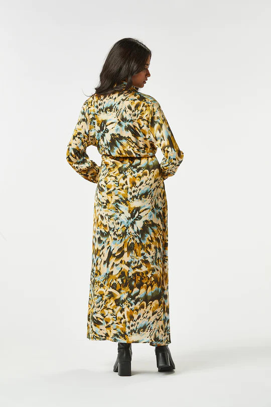 Brock Long Wrap Dress for Women - Flowy Green Maxi Dress with Belt, Elegant & Comfortable - Perfect for Summer, Beach, Office & Special Occasions